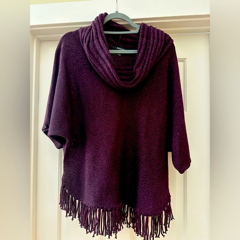 Burgundy quarter length sleeve sweater size XL